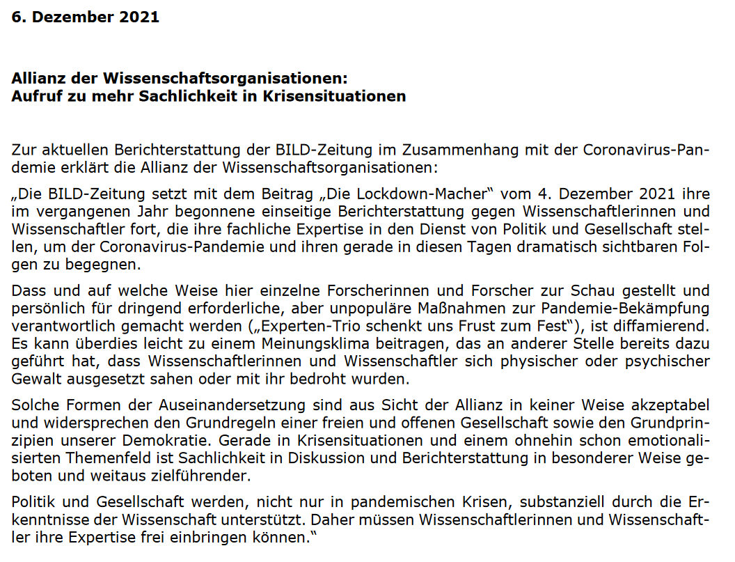 Anlässlich der aktuellen Berichterstattung <a href="/BILD/">BILD</a>: Die #AllianzWissenschaft, zu der wir gehören, ruft auf zu mehr Sachlichkeit in Krisensituationen: 👉 helmholtz.de/fileadmin/user…
#Journalismus #Wissenschaftsjournalismus