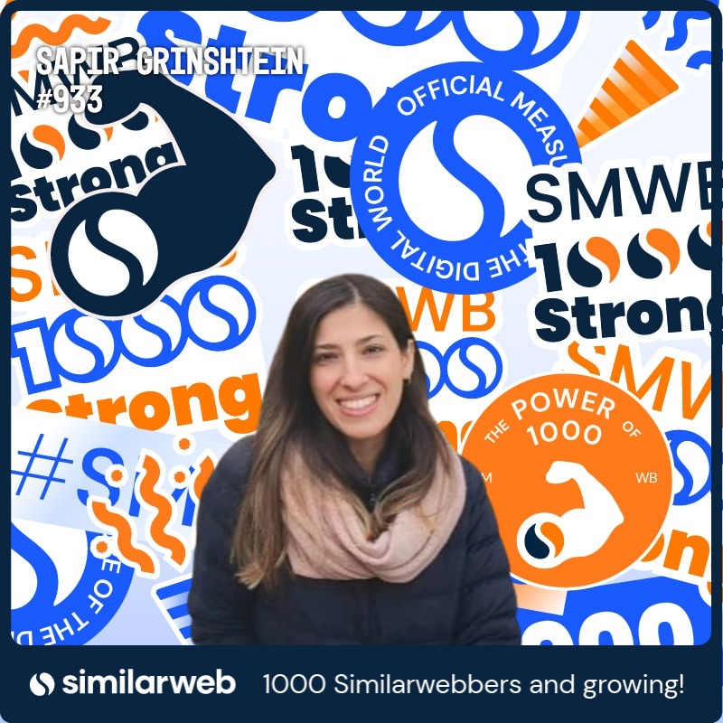 SapirHouri's tweet photo. So proud to be celebrating this milestone with 999 other Similarwebbers https://t.co/UHlOr2FGCs #SMWB1000 #similarweb #smwb @Similarweb https://t.co/VSEbBbU1nm