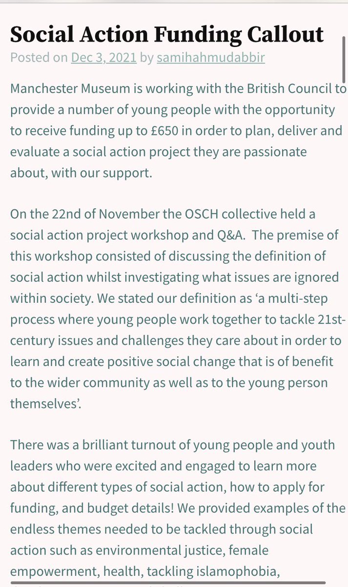 ✨NEW BLOG POST✨
Read to find out more about what happened at our workshop, and how to apply for a social action project!!

An amazing opportunity with funding up-to £650 for those who are 18-24 or organisations who are working with 11-24 year olds to make necessary change!
