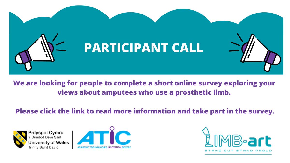 Please consider taking part in our research study with <a href="/ATiCUWTSD/">ATiC</a> and <a href="/limbartcovers/">Limb-art</a> - takes less than 10 mins - click on the link for the information sheet and study
 
uwtsdyrathrofa.eu.qualtrics.com/jfe/form/SV_5B…