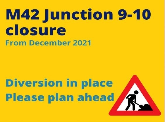 The M42 will be closed between J9 &amp; J10 north &amp; southbound for 7 days from 9pm on Friday 24 December - 9pm on Friday 31 December 2021.

You can still get to where you need to via a diversion route.

Please plan ahead &amp; leave more time for journeys.
ow.ly/HWq850GS4OW