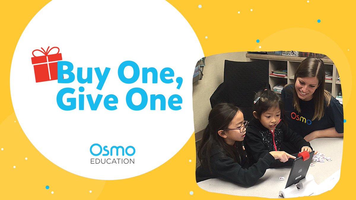 PlayOsmo's tweet photo. Educators, we’re thankful for you! Learn about our special “buy one, give one” offer on Osmo Education learning tools specially designed for the classroom: https://t.co/yvo8fCKbEy #edchat https://t.co/H7re9pWKcV
