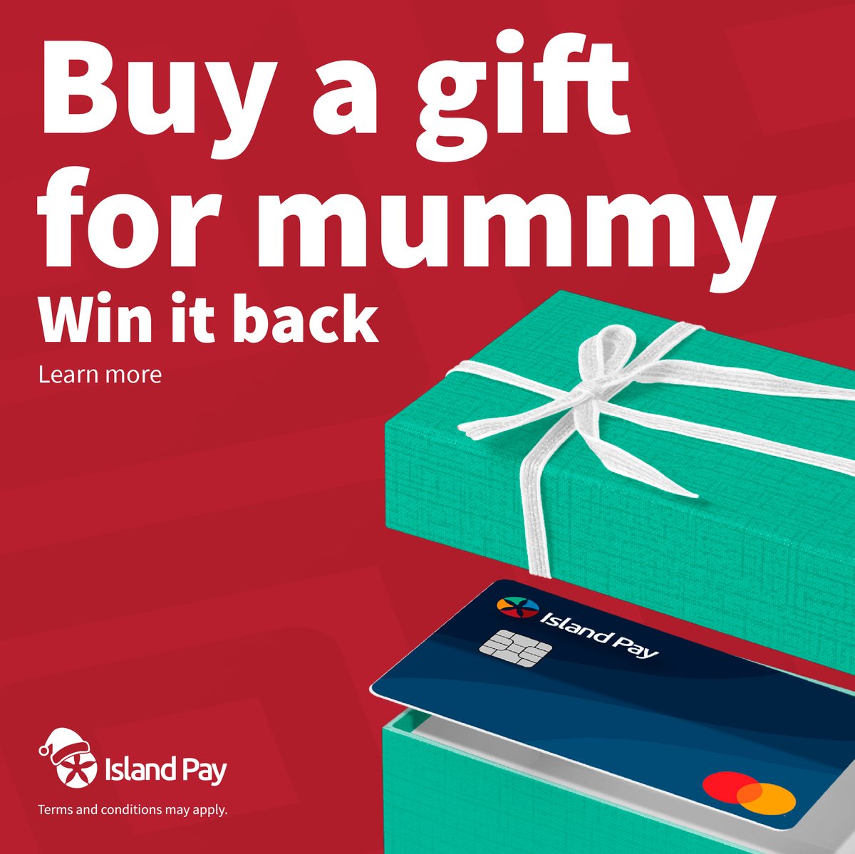 IslandPay's tweet photo. You've found the perfect gift. Even more perfect, you can win back what you've spent.

50 Island Pay customers will win 100% cashback on all reloadable prepaid Mastercard purchases between November 15th and December 15th.

Learn more @ https://t.co/6axRFlimKB

#WinItBack https://t.co/esOwNA3CLi