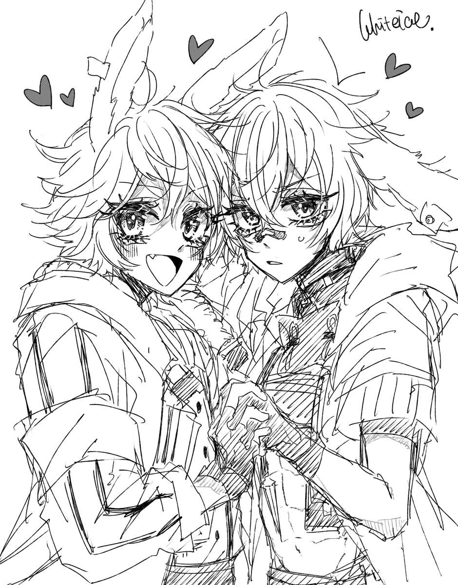 レオエアちゃん過去の落書きだとこの2つが気に入っているので新刊の表紙候補です🐰 