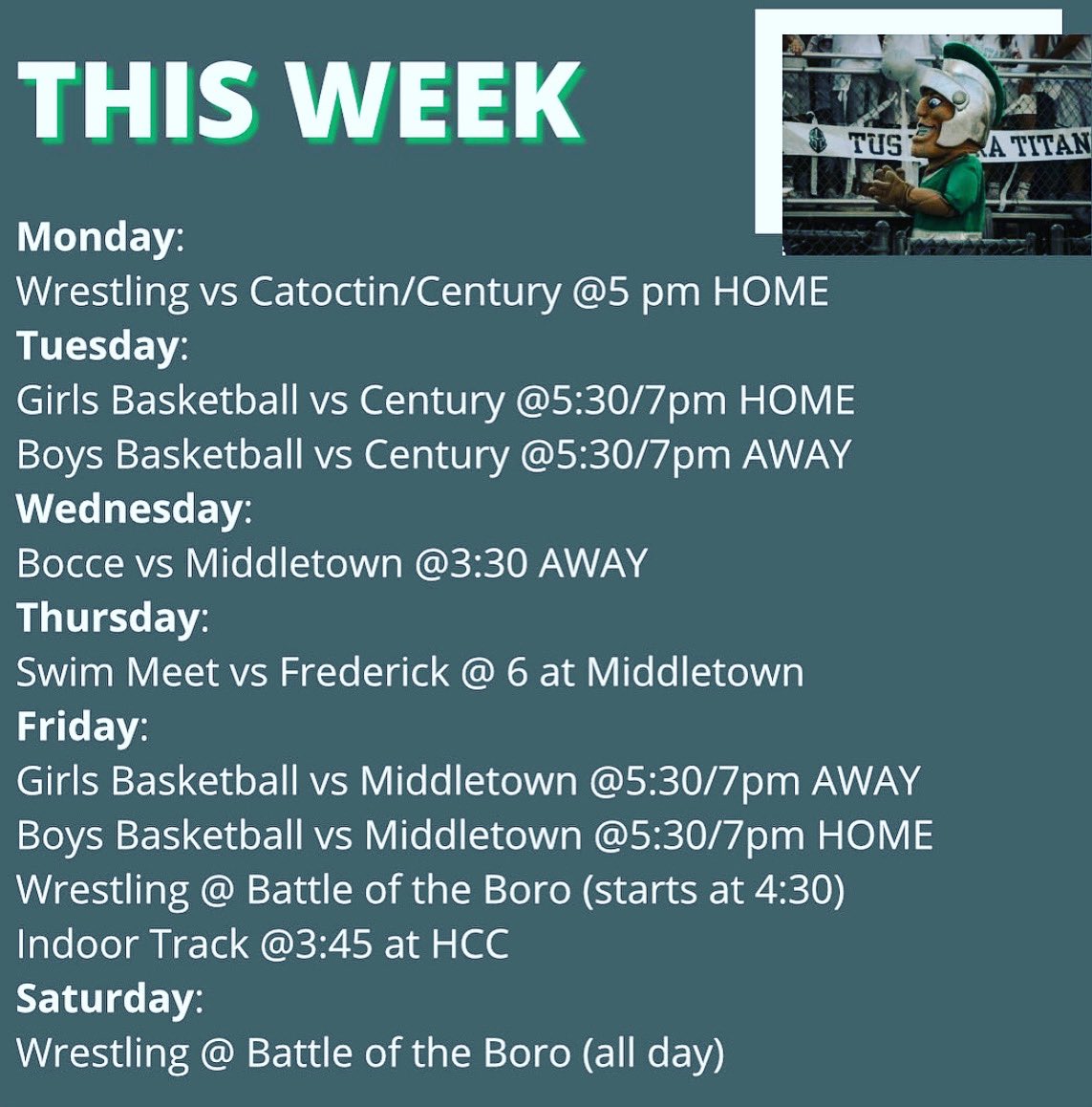 THS Family, come out and support our student athletes.