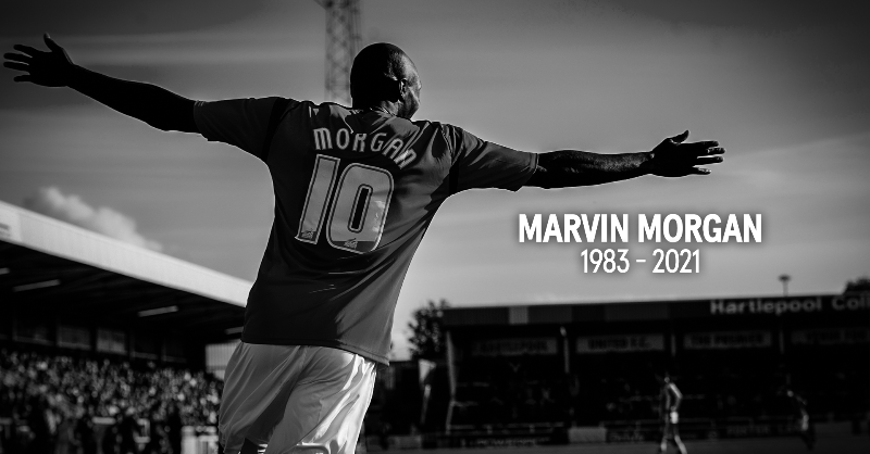 shrewsburytown's tweet photo. Shrewsbury Town Football Club is deeply saddened to receive news that Marvin Morgan has tragically passed away aged just 38.  

The Club would like to send our most sincere condolences to his friends and family. Rest in Peace, Marvin.