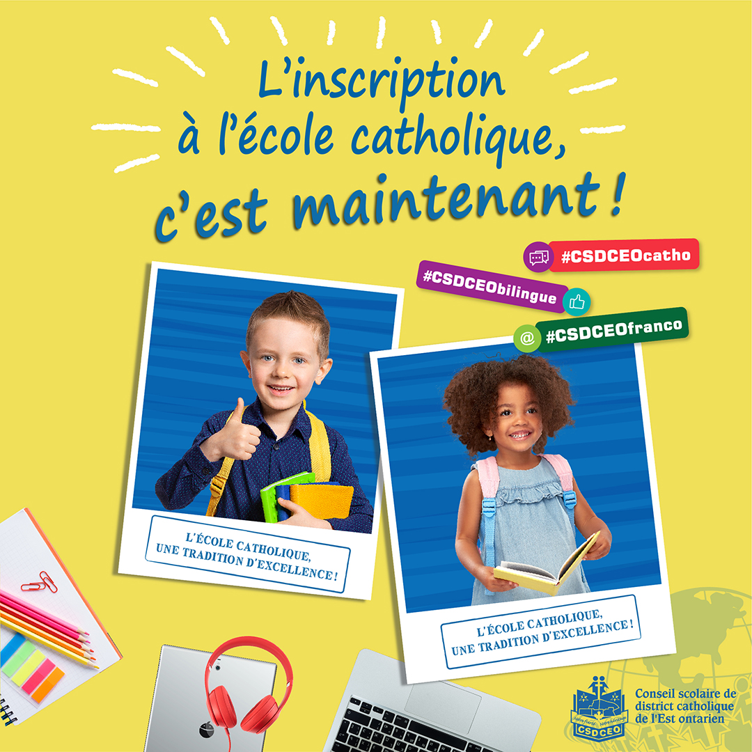 Votre enfant débute l'école en septembre 2022? L'inscription à l'école catholique, c'est maintenant!  #CSDCEOinscription #CSDCEOcatho #CSDCEOfranco #CSDCEObilingue

inscription.csdceo.ca