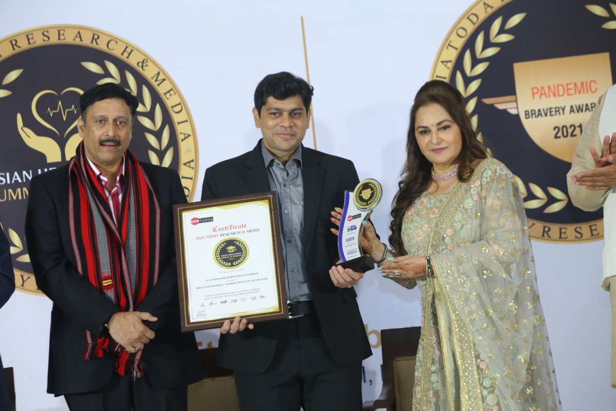 OctaNetworks's tweet photo. Proud Moment for Octa Networks as we have been awarded as "Best IT Networking Training Institute of the Year" by Asia Today Research & Media.
#octanetworks #proudmoment #award2021 #networkinginstitute #traininginstitute #bestittraininginstitute #instituteoftheyear https://t.co/E3woOAucwK