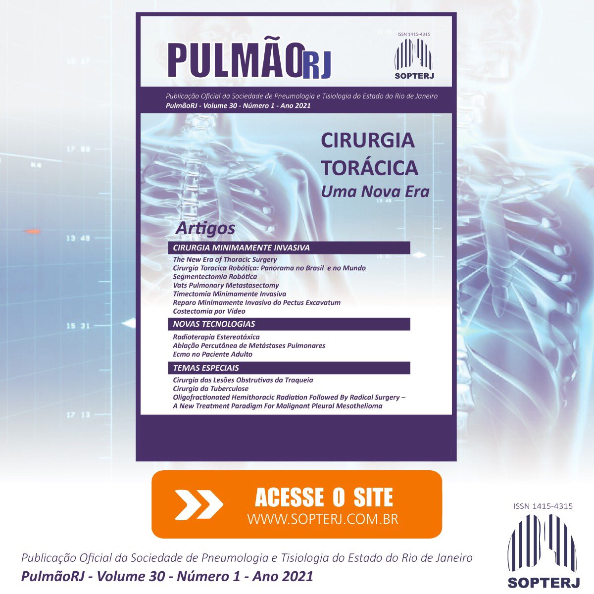 Pulmão RJ, com temas de Cirurgia Torácica. Leitura imperdível 🫁