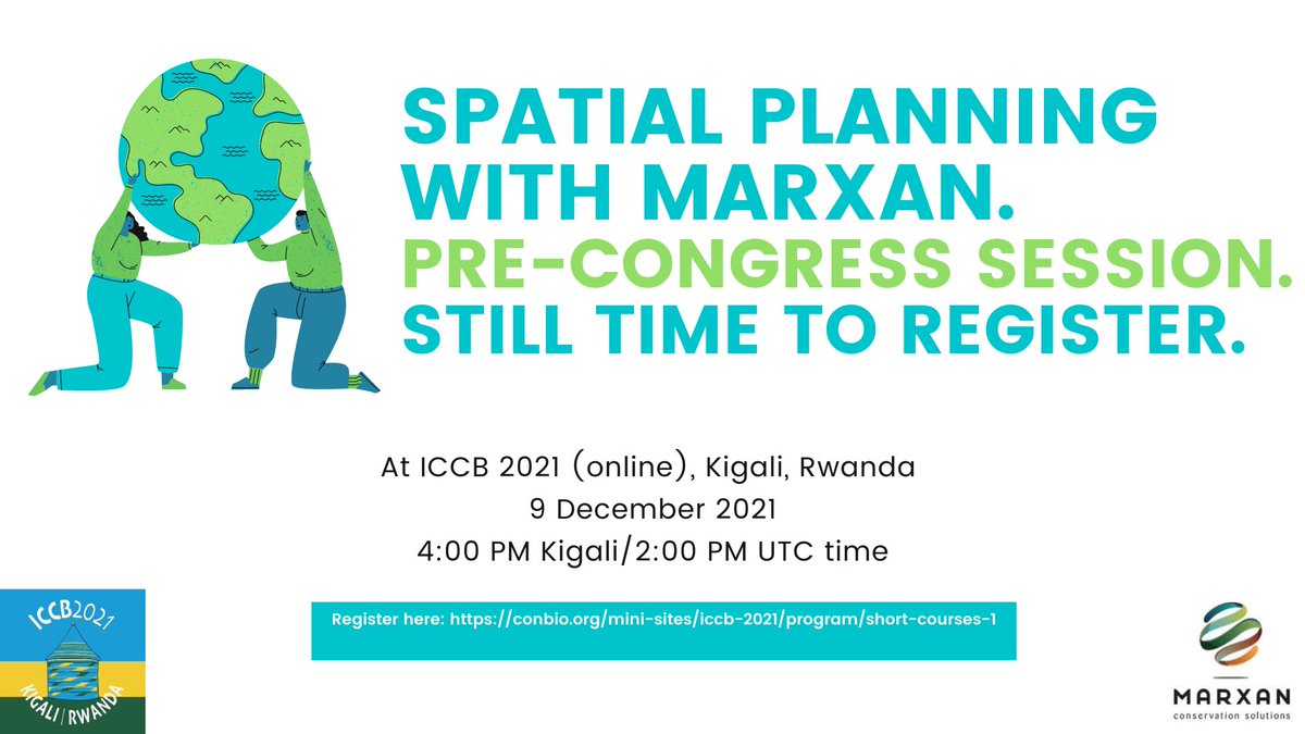 Marxan (@marxan_planning) on Twitter photo Going to @ICCB2021? 📢Still time to register for the free pre-congress online training session with #Marxan led by <a href="/j_a_mcgowan/">Jennifer McGowan</a>, <a href="/HugePossum/">Hugh Possingham</a>, <a href="/BrookeWEcology/">Brooke Williams</a> and @Diego_J_B. Sign up here: fs27.formsite.com/iPcKAy/dzq4j3d… Going to @ICCB2021? 📢Still time to register for the free pre-congress online training session with #Marxan led by <a href="/j_a_mcgowan/">Jennifer McGowan</a>, <a href="/HugePossum/">Hugh Possingham</a>, <a href="/BrookeWEcology/">Brooke Williams</a> and @Diego_J_B. Sign up here: fs27.formsite.com/iPcKAy/dzq4j3d…