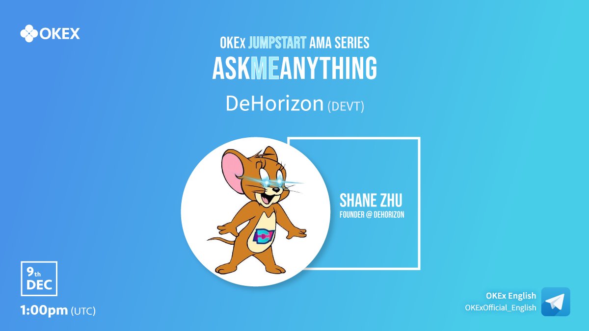 okx's tweet photo. #OKExAMA with @DeHorizonfun (DEVT) 🎙️
1️⃣0️⃣0️⃣#OKEx users to share a prize pool of $500 🎁
✅RT 🔄
✅Register: https://t.co/nGxHe7Vdjh
📆 1:00 pm on Dec 9 (UTC)
🗣️ Shane Zhu, Founder of DeHorizon https://t.co/0RKcB2vBqZ