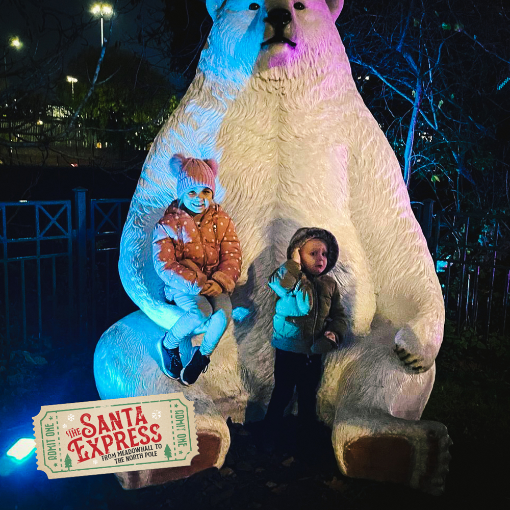 SantaExpressUK's tweet photo. Have you had a photo taken with the huge polar bear on the way to see Santa? As you can see from this photo... some children like it more than others! 🤣
#MHChristmas #Meadowhall #SantaExpress #Sheffield @LoveMeadowhall https://t.co/yBdQ5PAv8X