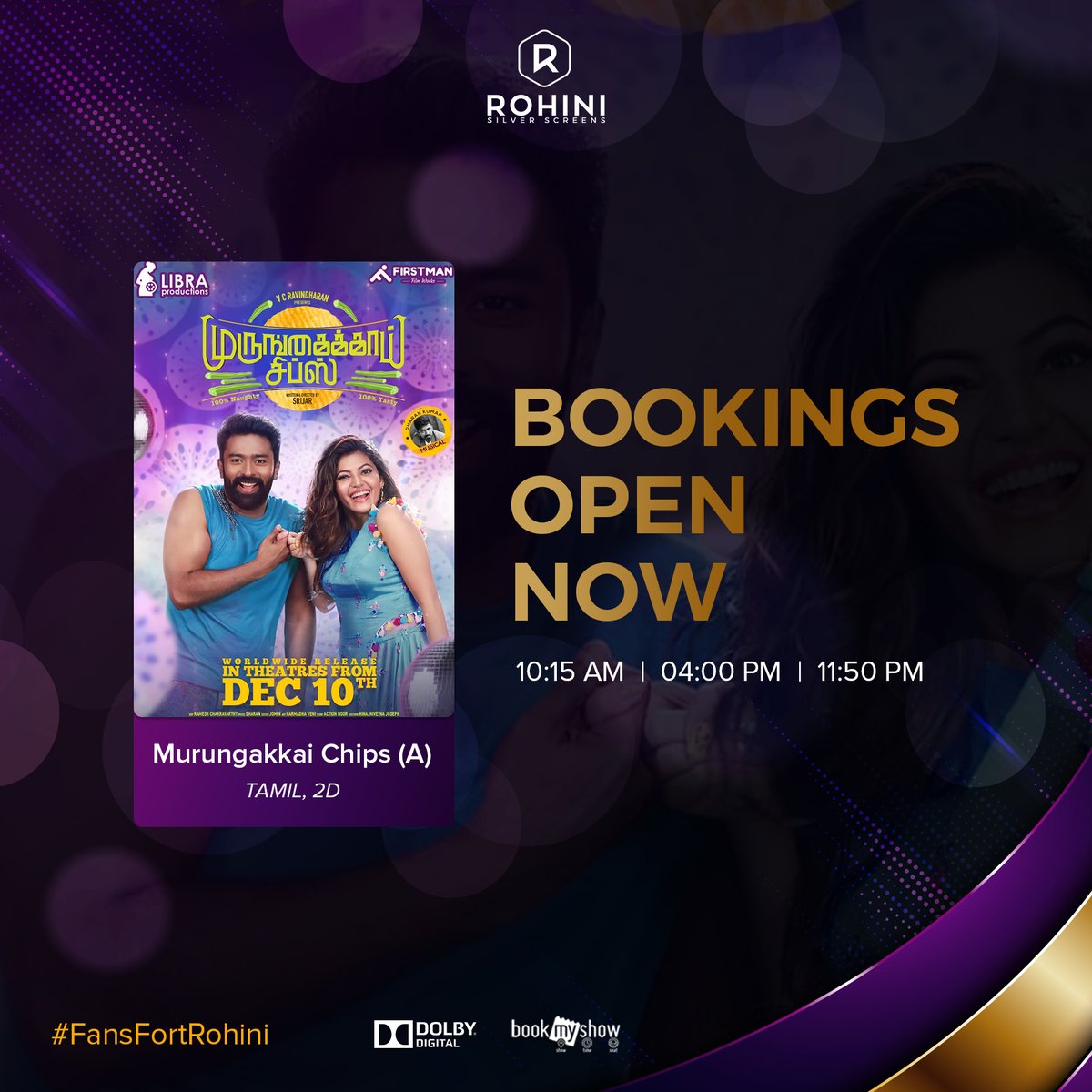 RohiniSilverScr's tweet image. Bookings open now @imKBRshanthnu @AthulyaOfficial starrer #MurungaikkaiChips 

Book now --&amp;gt; in.bookmyshow.com/buytickets/roh…

@LIBRAProduc @fatmanravi @FirstManFilms @dharankumar_c @Srijar_Director @dop_ramesh @J0min @onlynikil