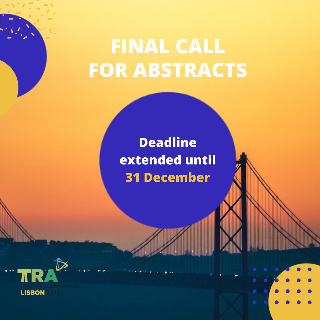 Do not miss out and participate at #TRA2022 Conference in Lisbon!