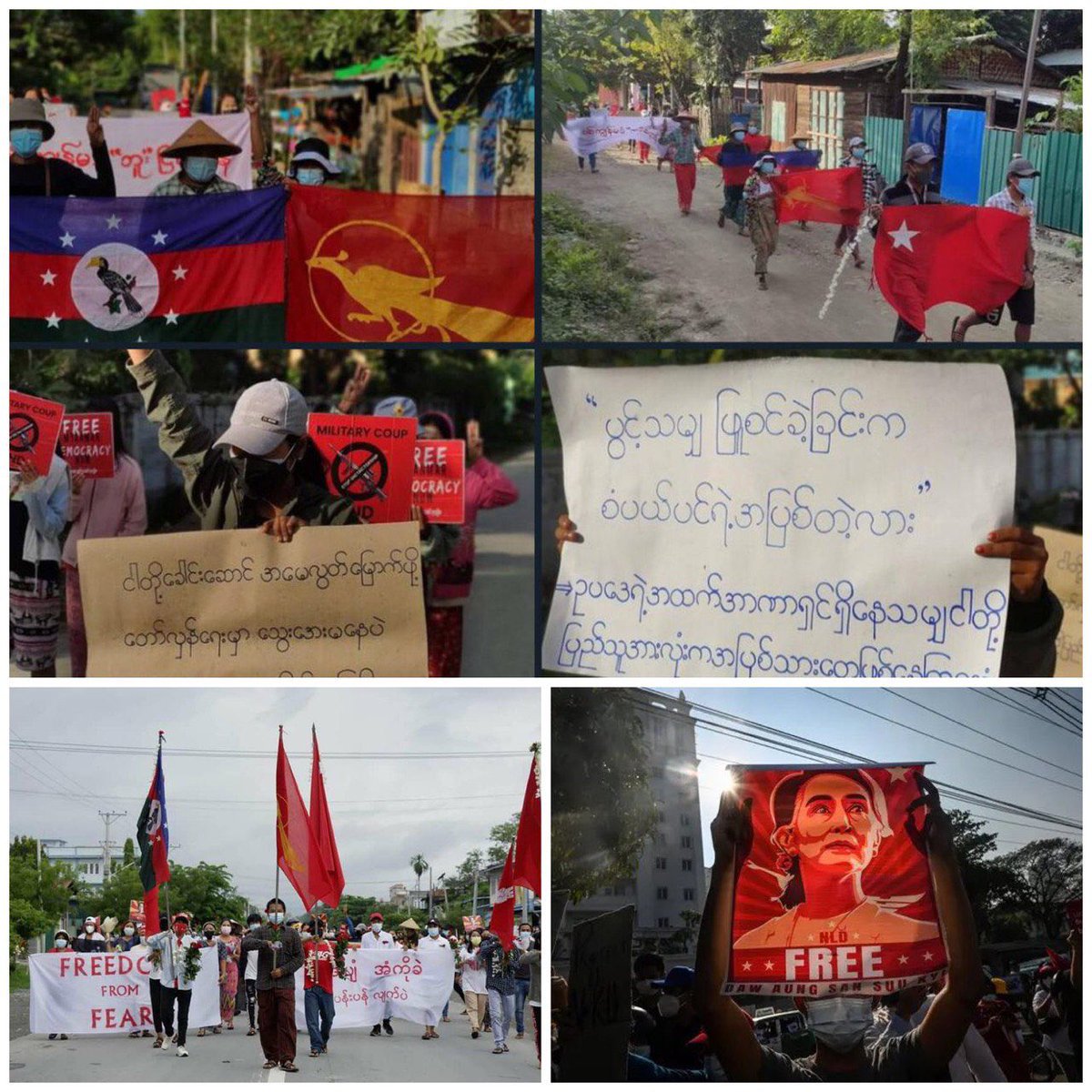 Tiam1702's tweet photo. Today’s verdict of junta against people’s leader Daw Aung San Suu Kyi lacks pretense of fairness and sentence on baseless charges is merely a travesty of justice, thus we strongly disapprove immoral endeavors of military.#FckTheLaw #WhatsHappeningInMyanmar https://t.co/1cDzJQQfFj