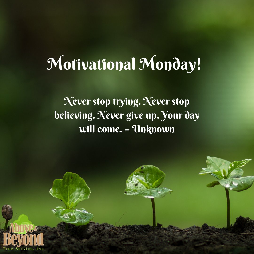 Motivational Monday! #thinkpositive #getyourweekstartedright #treeservice #aboveandbeyond