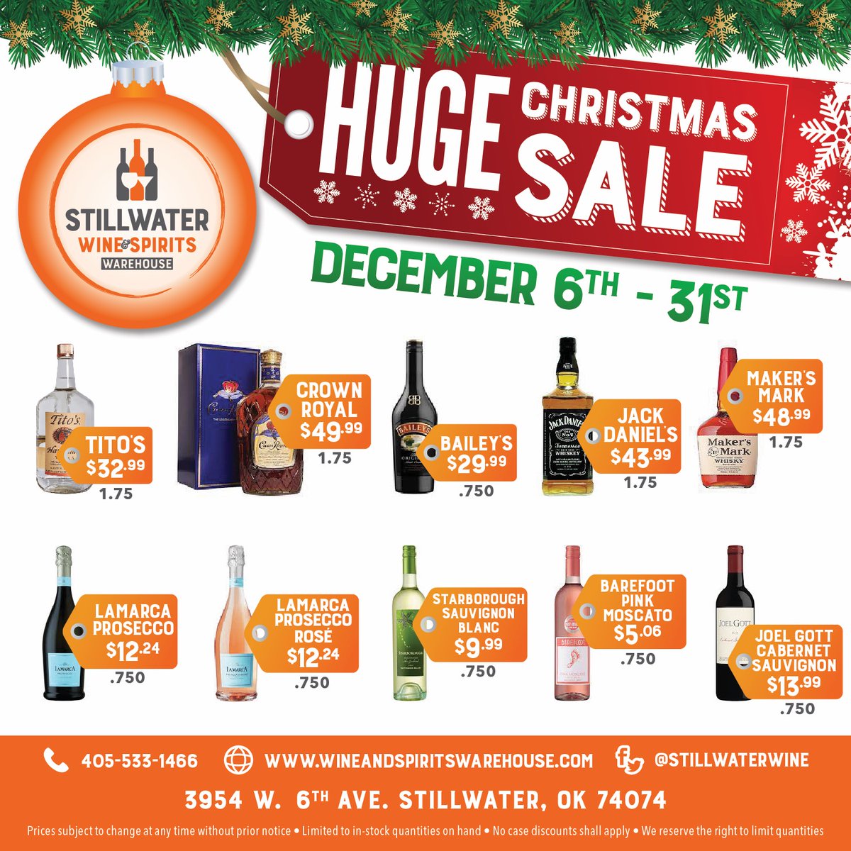 Our huge Christmas Sale begins today and runs through the end of the year! Come see us!