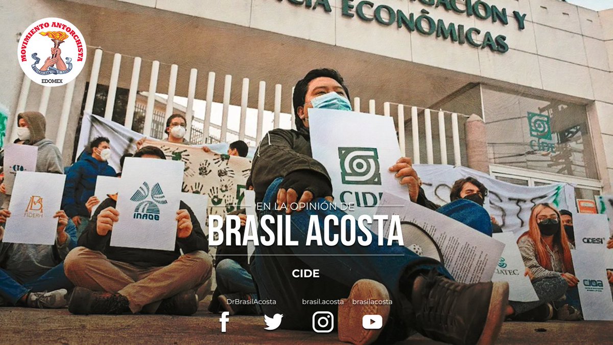 DrBrasilAcosta's tweet photo. Como ex miembro de la comunidad del @CIDE_MX, conozco el nivel de exigencia de la institución y me manifiesto a favor de las demandas de los estudiantes y los conmino a que no desistan. Espíritu crítico ante todo, y pacífico.
#YoDefiendoAlCIDE.

https://t.co/P0sol4kKf7 https://t.co/uyBT7gdqTD