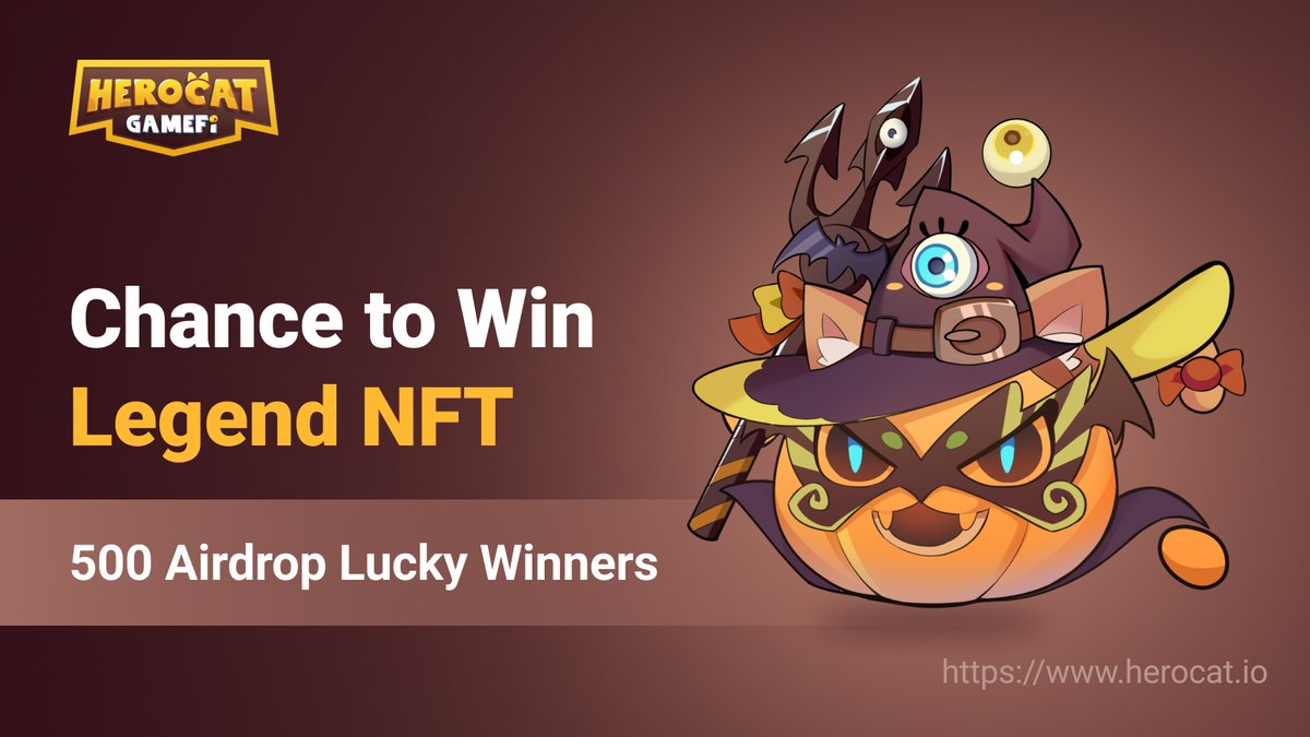 500 HCK Airdrop Event for the incoming public-tested game!🔥🚀

💵$1500  #PlayToEarn 

🥳500 #airdrop  Winners
🦹Opening the chests to win #NFT

1️⃣RT, Follow, Tag 2 frds
2️⃣Leave commts:#BSC Address + #Herocat UID
3️⃣Fill in for lottery: reurl.cc/OkWlxD

⏰Ends 9th Dec EST.