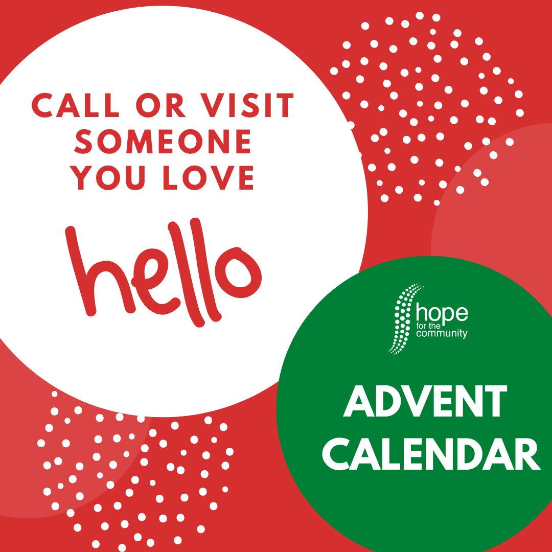 HOPE4TC's tweet photo. Spread some festive cheer with a surprise visit or call.
#LiveWellwithHope
#H4CAdventCalendar
#HopeAdventCalendar
@grapevinecandw https://t.co/he8N6xqhJJ