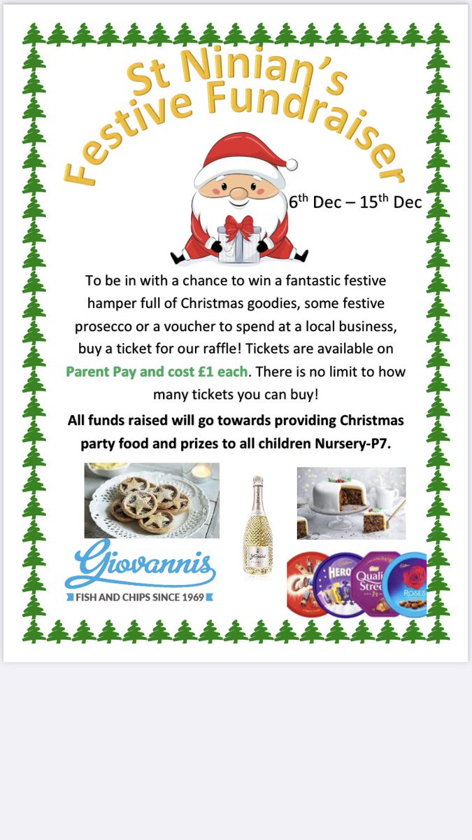 StNiniansRCPS's tweet photo. Help us to raise funds for our Christmas parties this year! @NinianPc @NiniansNursery tickets available now on parent pay! 🎄 https://t.co/NVlhO4UgPe