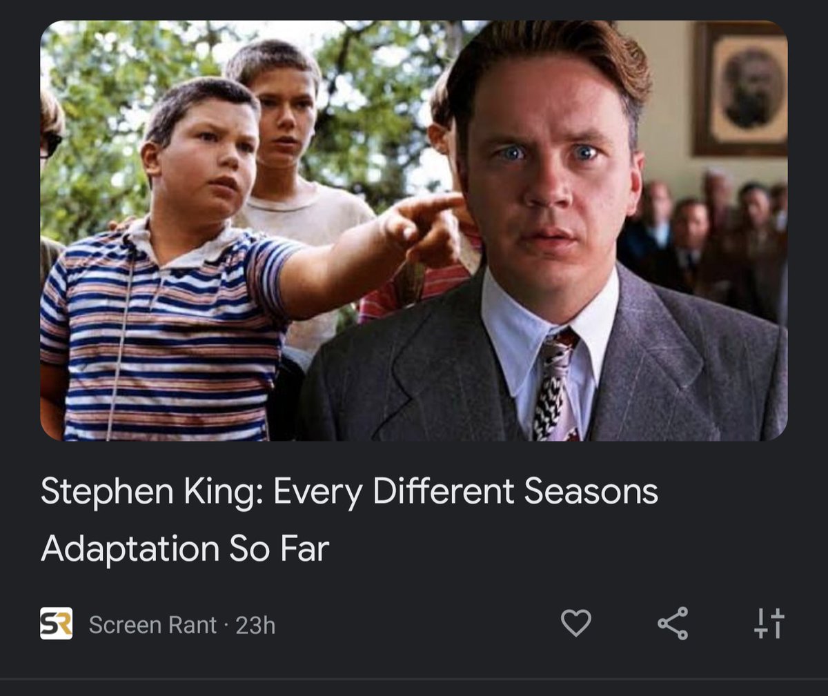 MadManMalfonso's tweet photo. I don't remember the @StephenKing adaptation that involved @MrJerryOC giving @TimRobbins1 a wet willy. https://t.co/m5EQLupfsy
