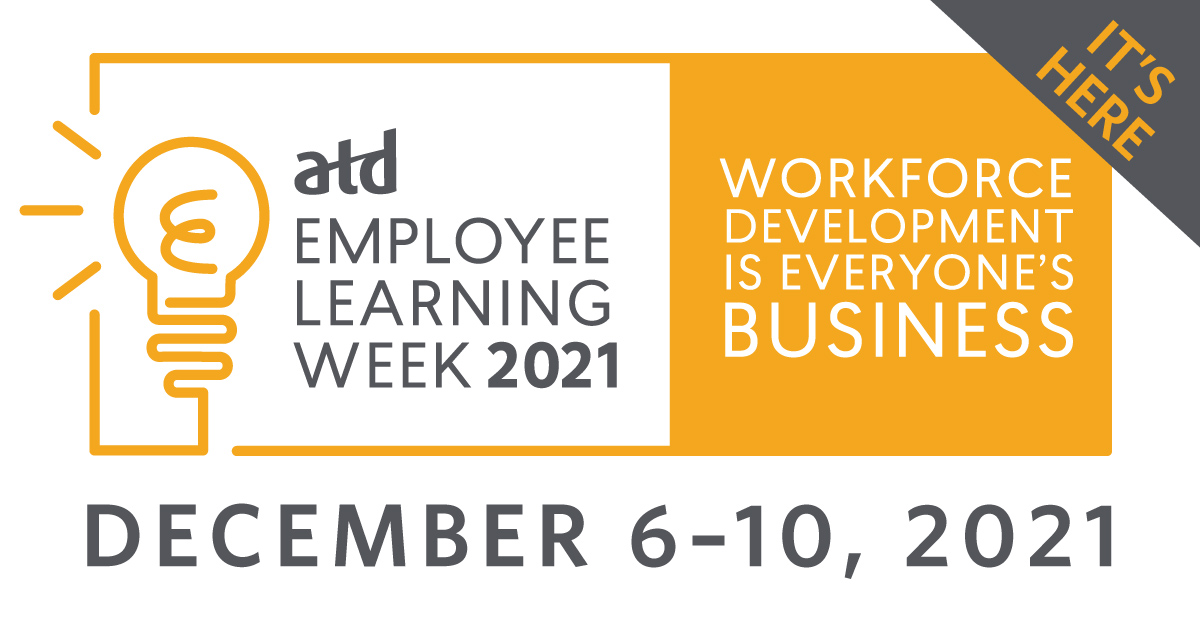 atd's tweet image. Happy ATD Employee Learning Week!

Throughout the week, we&apos;ll showcase the value of learning, so stay tuned for great content you can use as learning and #talentdevelopment professionals.

Learn more here: bit.ly/31qkTOx #ATDEmployeeLearningWeek