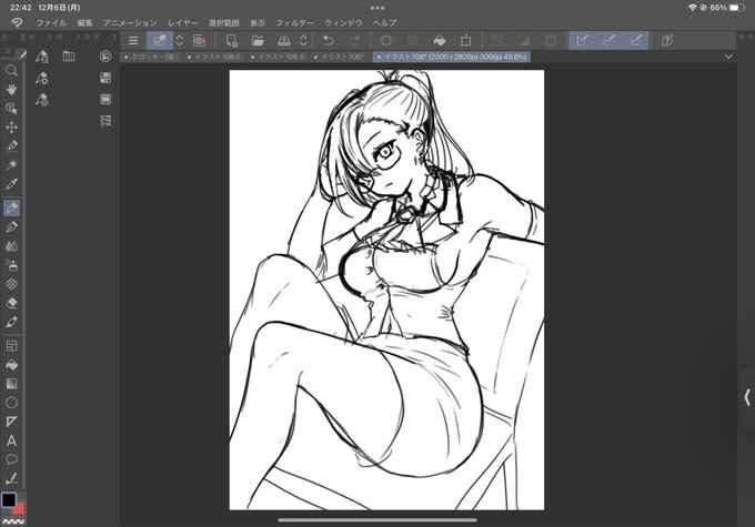設定見てちょっと嬉しくなったので、以前の依頼絵のキャラモデルに2次元デッサン下書き 
