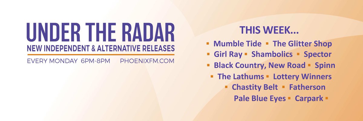 overtimer's tweet photo. Tonight 6-8pm on @phoenixfm new music from @mumbletide @shambolicsmusic @G1RLRAY @glitter_shop_ @bessieturner @spinn_band @moscowapt @AndersonTapes @CHAST1TYBELT @pbemusic @bridgedogband @beormamusic @MeNotYouBand @MoonPandaMusic @jrasmussenmusic @headballetband @abbieOzard https://t.co/hgunVbPR4r