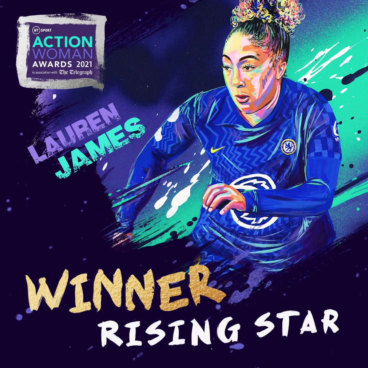 The Blues have been named Team of the Year at @btsport's #ActionWoman Awards 2021 and @LaurenJamess22 has been crowned Rising Star of the Year! 👏⭐️
