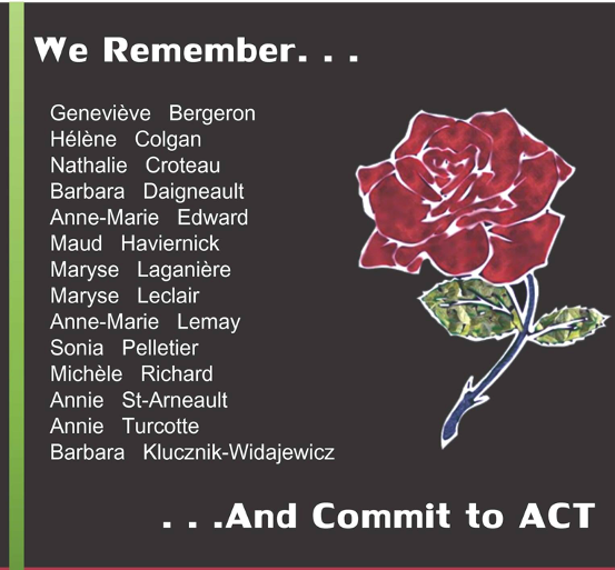 CFUWOntCouncil's tweet photo. #16Days Dec 6 Day 12 Natl Day of Mourning-We hold in memory those who have perished at the hands of antifeminists and domestic abusers and continue the fight daily to stop gender based violence. Do your part. End Violence. #RefuseToBeSilent. #EndVAW #GBV #16Days https://t.co/lLTTJJyRMa