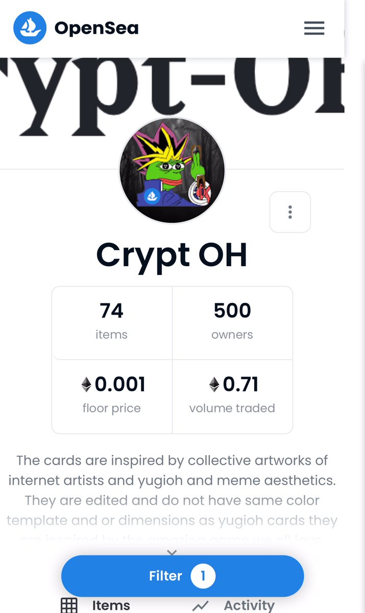 DegenNSM's tweet photo. Hey guys i’m doing my first giveaway for my community.🚨

Giving away 1 Free Crypt-OH NFT
 20$ Value 

✔️To join: 

▪️Follow:@NFTShillMachine @ailovernft @NftShiller5 
▪️Like &amp; RT
▪️Tag 3 friends, drop wallet below 👇 

#NFTGiveaway #NFTcommunity #Crypto #Airdrops #Giveaway #NFT https://t.co/bjZ8Pzsrgc