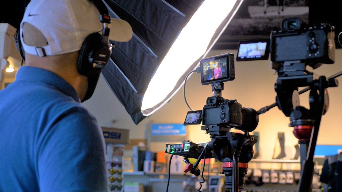 Behind the cameras filming an interview for Fleet Feet Madison. @fleetfeetmadison