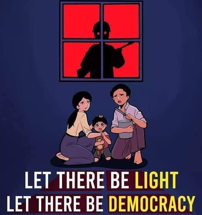 b3rry_y's tweet photo. How families in Myanmar have to stay in their own house. We live in fear day and night. We are not safe even in our own houses. Where is human rights? Where is safety?

FREEDOM FROM FEAR

#FckTheLaw https://t.co/SAj8suT6v1