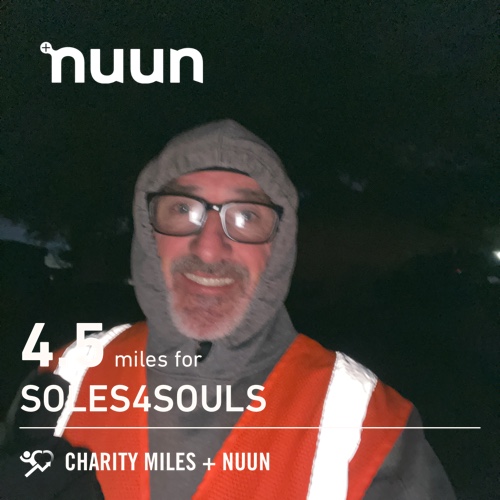 4.5 @CharityMiles for @soles4souls sponsored by @nuunhydration. Join the #muuvment! #nuunlife