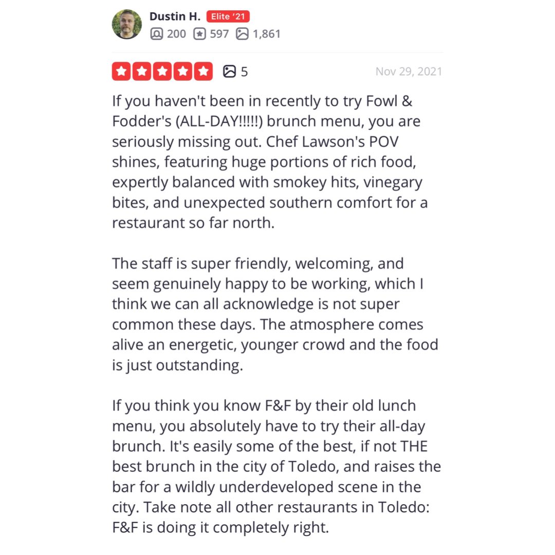 fowlandfodder's tweet photo. #TasteThe419 and experience Toledo through our regionally sourced menu, the heart of our staff, and the unmatched spirit of our local 419 community.
Food is love. And we're on a mission to prove it...
πΈ/Review
@dustinhostetler
#FowlOneNine #Downtown #ToledosBestBrunch https://t.co/57bQcisuIJ