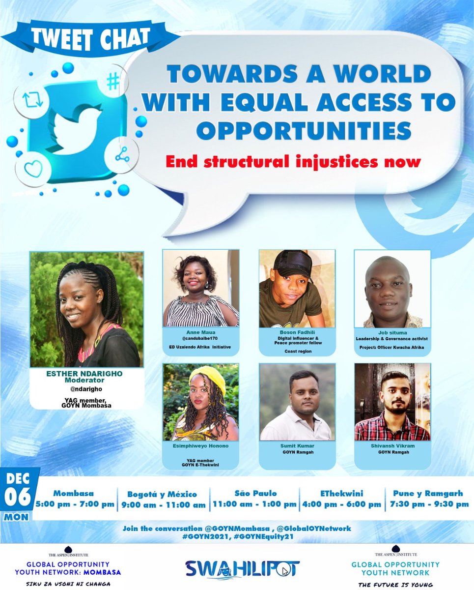 GOYNmombasa's tweet photo. Please signify if you're ready. 
Kindly retweet and share it to your friends. We are ready if you are  
#GOYN2021 #GOYNEquity21 
@swahilipothub @GlobalOYNetwork
@ndarigho  @bobsonfadhili  @SITUMAJOB https://t.co/iyJuaLSXm3