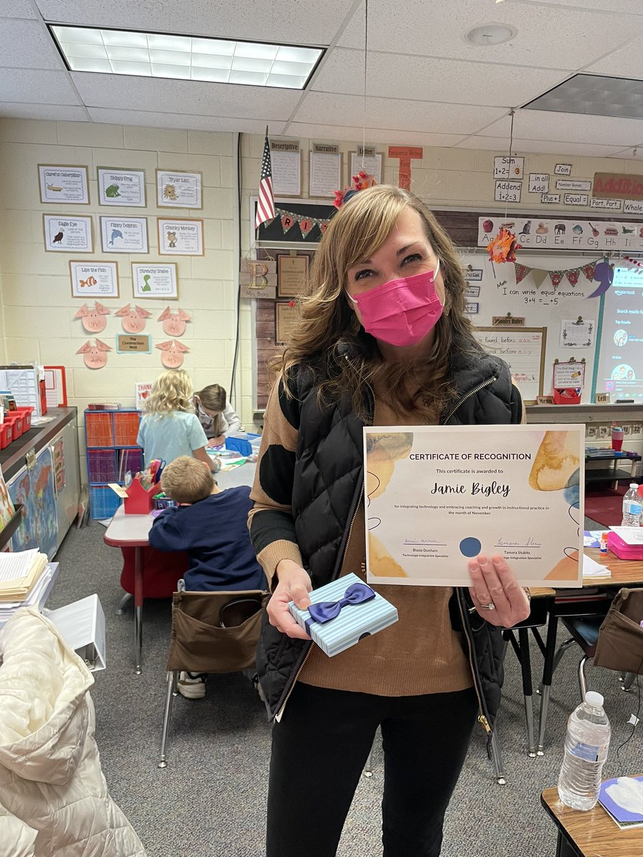 MissStubits's tweet photo. Congrats to Tony Tulio and Jamie Bigley for earning the November Tech Integration award! Both of these staff members are always trying new things and helping others! We appreciate you! #nlsd4u https://t.co/qHrqpsJ22u