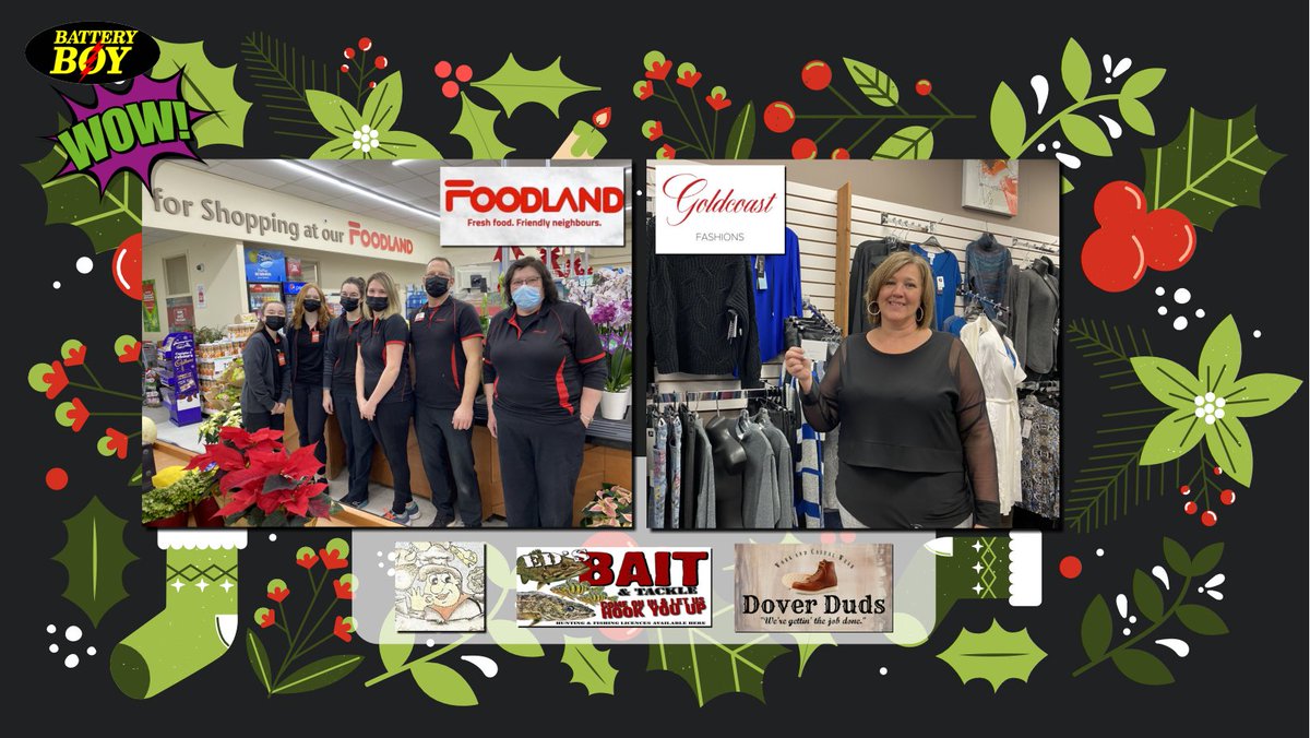 Battery Boy 'Merry Christmas' WOW! Win $500 worth of Gift Cards from: 🎅 Dover Duds ($100) 🎅 Ed's Bait ($100) 🎅 Goldcoast Fashions ($100) 🎅 Dresden Foodland ($100) &amp; 🎅 Your Hometown Deli ($100)! Learn how to win, here: sydenhamcurrent.ca/2021/12/06/mer… #Day1