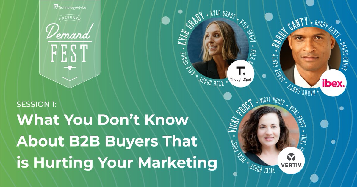 Vertiv's tweet image. On December 9 at #DemandFest conference, Vicki Frost, Director Strategic Content and Campaigns at #Vertiv will provide expert insight during the panel session “What You Don’t Know About B2B Buyers is Hurting Your Marketing.” ms.spr.ly/6012kgHao
#TechnologyAdvice #b2bmarketing