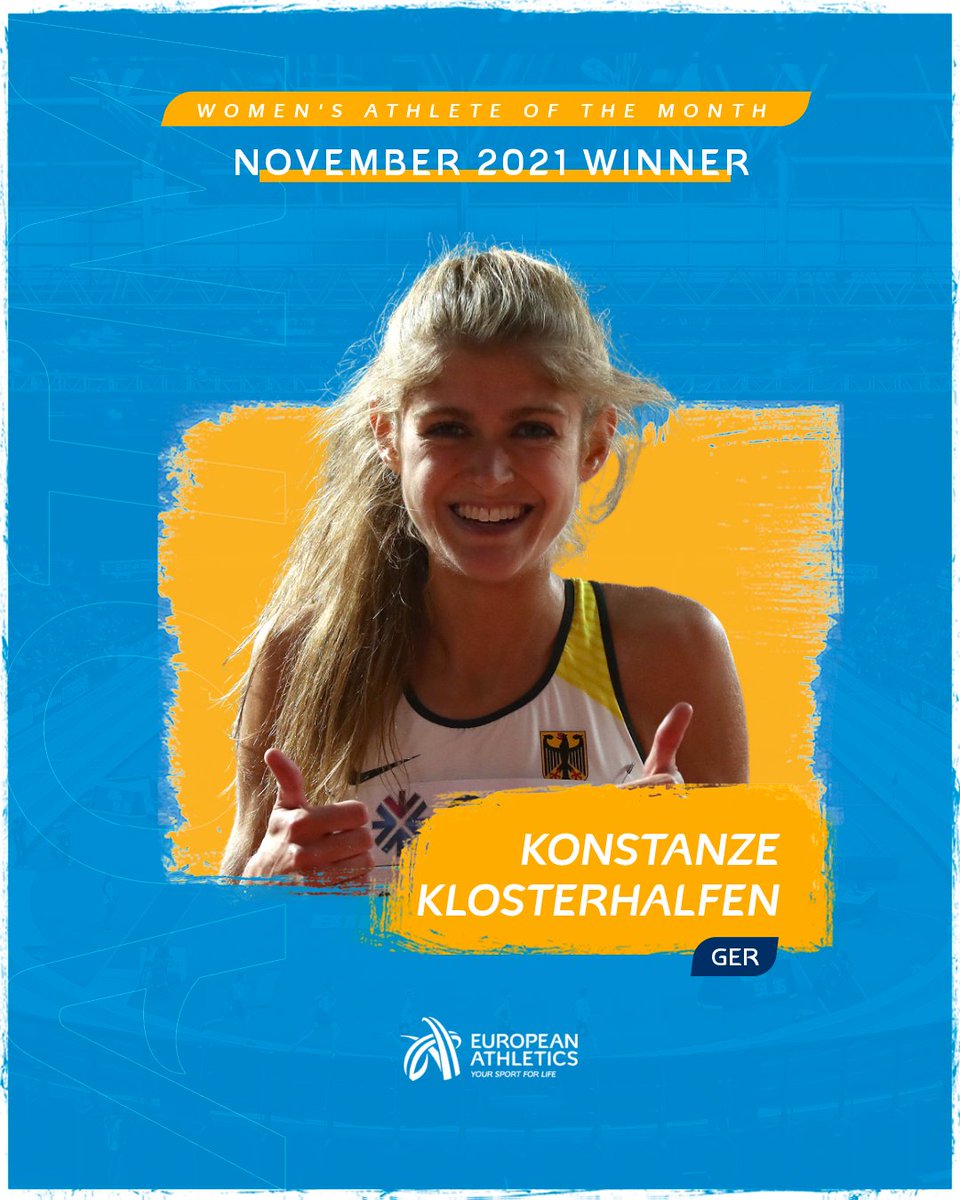 Your women's Athlete of the Month for November is 🇩🇪Konstanze Klosterhalfen! 🙌

On the road to Fingal-Dublin, Klosterhalfen won the Pforzheim Cross by more than 30 seconds. 💥