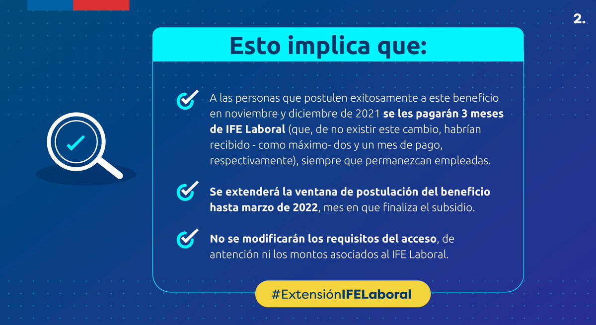 ChileAtiende's tweet photo. 📢 ¡Ayúdanos a difundir esta buena noticia sobre el #IFELaboral!

🛑 Quienes quieran postular a este beneficio podrán hacerlo hasta 📅 marzo de 2022.

Si cumples con los requisitos, ¡postula! 👉 https://t.co/65aWWn2eII https://t.co/tkGFyBga7U