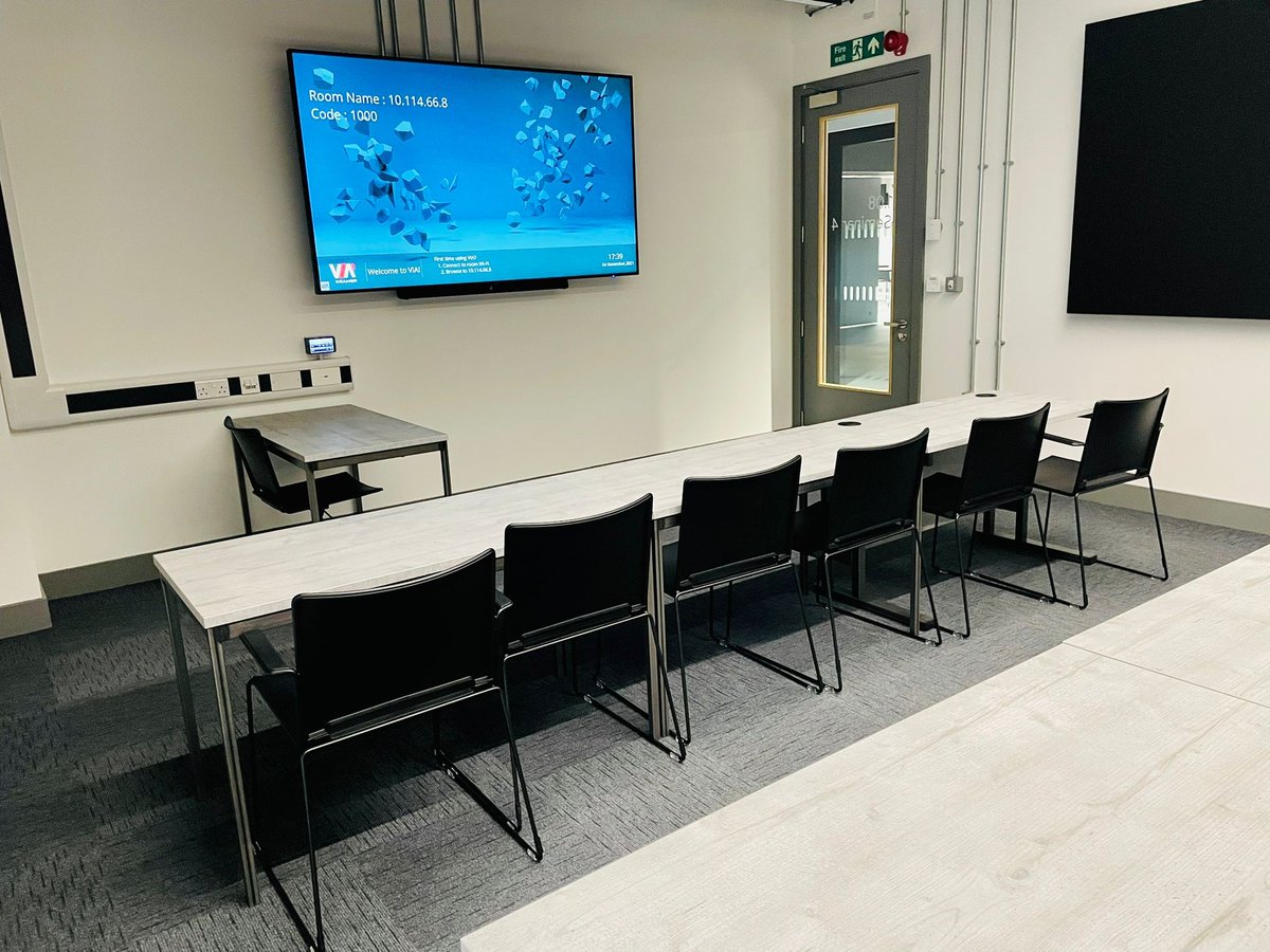 rocheav73's tweet photo. Our latest #PROjectpics from our recent installations at @ManMetUni's stunning new @SODAmcr (School of Digital Arts) building. This time some Seminar spaces 👌

@Kramer_UK x @PanasonicUK x @SharpNEC_UK x @Crestron x @AudacAudio 

#avtweeps #installation #audiovisualsolutions https://t.co/yjp5zlYU6i