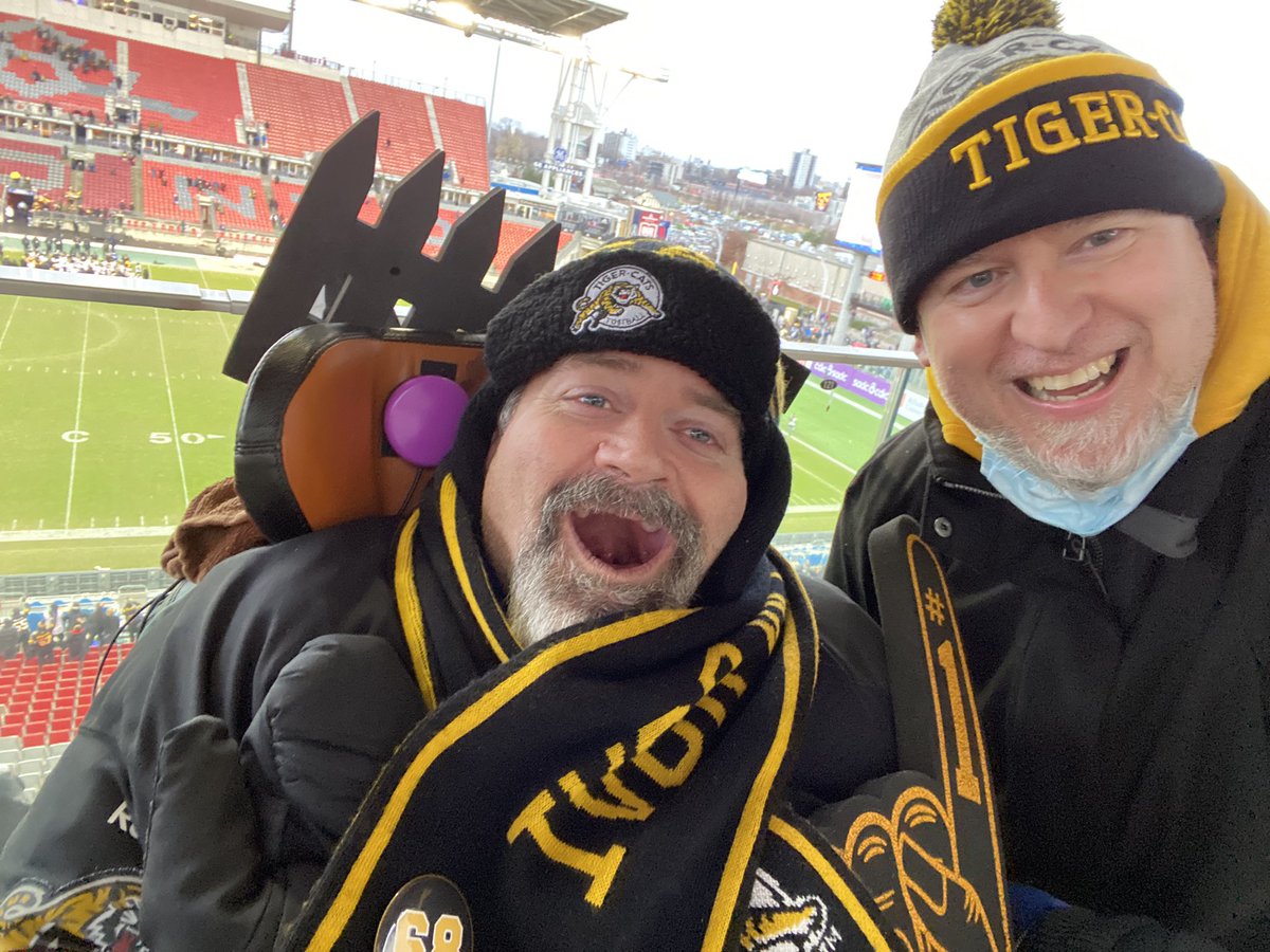 AndrewONielsen's tweet photo. We came, we saw we conquered! We’re in the #GreyCup !!! #onegameleft #TigerTown #Easternchamps #CFL #cflplayoffs @CFL @Ticats #oskeeweewee #ticats https://t.co/fgLbtNoaEx