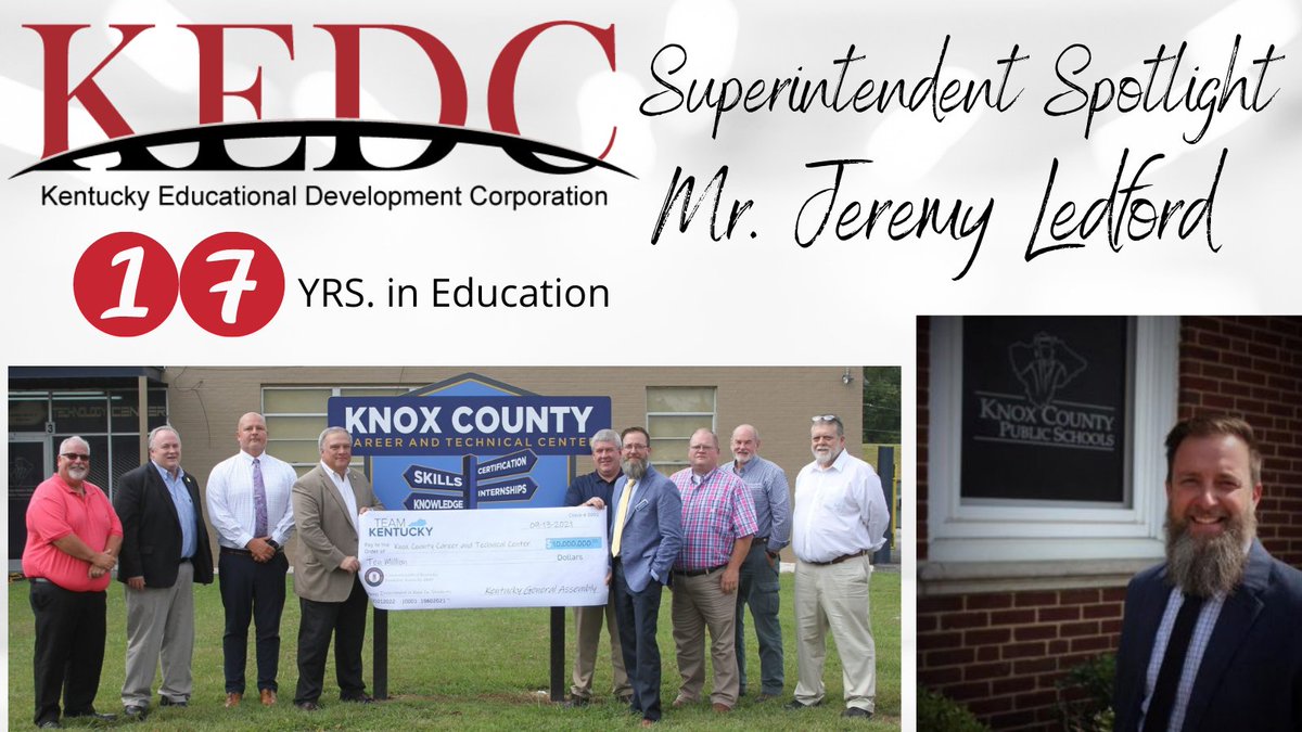 Our Superintendent Spotlight goes to Mr. Jeremy Ledford, superintendent of Knox County Schools.  Mr. Ledford is in his 17th year in education.  We commend Mr. Ledford for his dedication and leadership to education.  #WeAreKEDC #YourTrustedPartnerInEducation