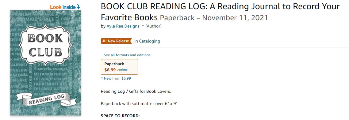AylaRaeDesigns's tweet photo. Our Book Club Reading Log remains on the best seller list!

Order a batch for your own book club here:
https://t.co/yiOicu3qdV

#bookclub #bookclublog #readinglog #amreading https://t.co/ymDC61gvON