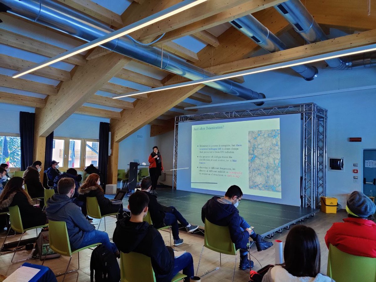 Great skiing conditions today at Tonale! And back to the lectures, now by Marta Spinelli on "#cosmology with <a href="/SKAO/">SKA Observatory</a>"!  #WSCtonale #cosmology   #astronomy