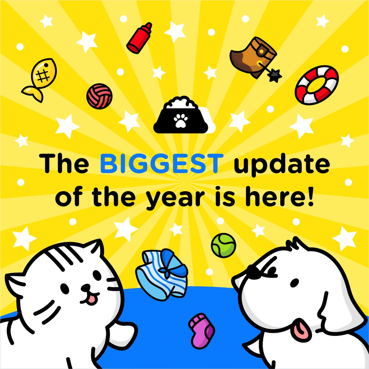 CatsAndDogsApp's tweet photo. The BIGGEST update of the year is here! We’re pushing beyond paw-sibilities and going mutts with ALL NEW FEATURES! 🥳🙌🎉

Download it for FREE and see all the shiny new stuff!→ https://t.co/MDKyrQS6nc✨🐱🐶🐾

#CatsAndDogsApp #AppStore #Weather #CatsOfTwitter #DogsOfTwitter https://t.co/WGCLtrNblu
