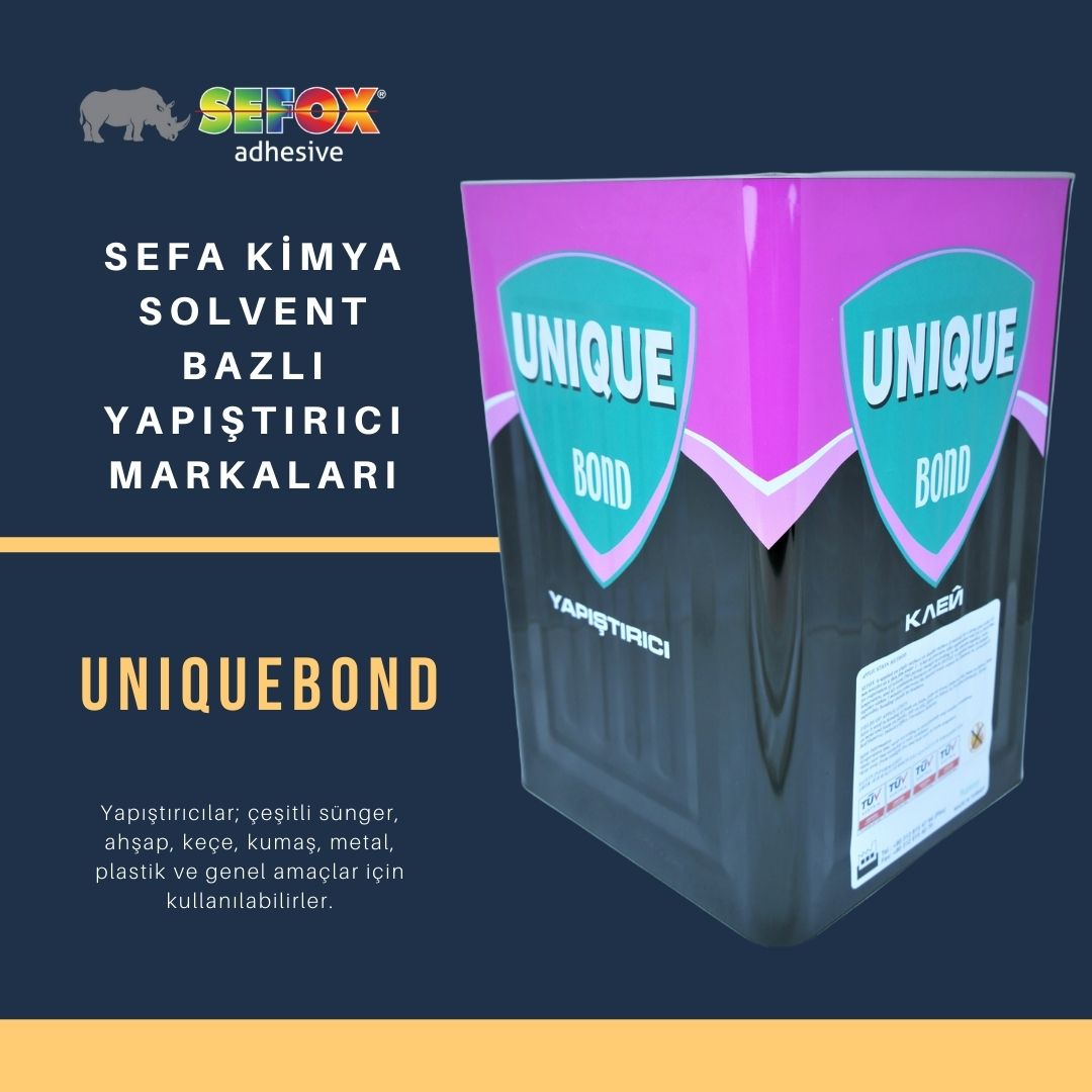 ☄️ SEFA KİMYA SOLVENT BAZLI YAPIŞTIRICI MARKALARI 

🌟  UNIQUEBOND 
⇢⇢⇢⇢⇢⇢⇢⇢⇢⇢

#adhesive #yapıştırıcı #yatak #mobilya #sefox #sefoxyapıştırıcı #sefoxhotmelt #sefakimya