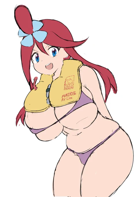 次のスケブラフ
ライフジャケット+水着なフウロちゃん 